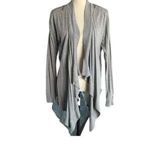 Michael Michael Kors open front draped cardigan w/zipper shoulder accents. SZ.M